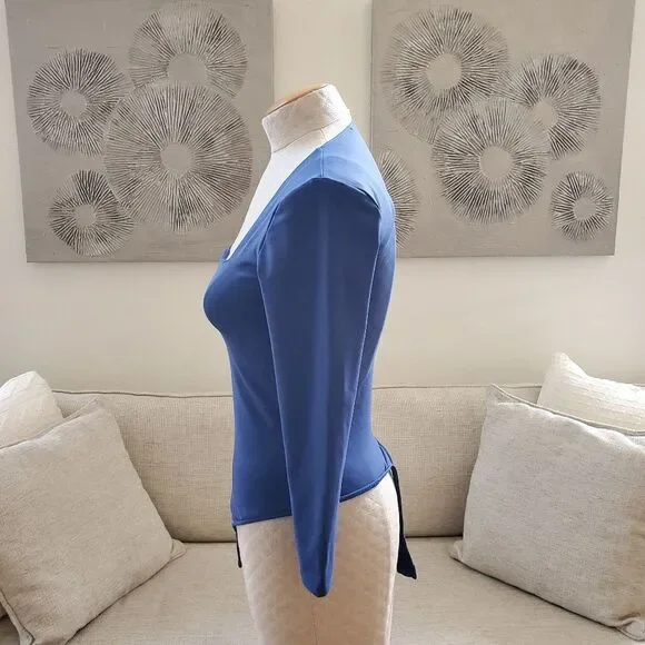 🔆 FREE PEOPLE 🔆 'Truth or Square' Long Sleeve Bodysuit - [Small in Blue] - Picture 9 of 16